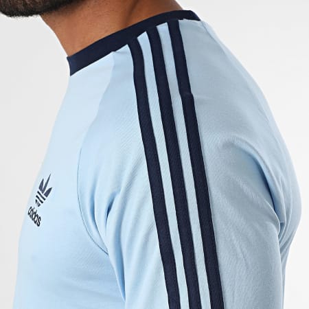 Adidas Originals - Tee Shirt A Bandes 3 Stripes JN7018 Bleu Clair