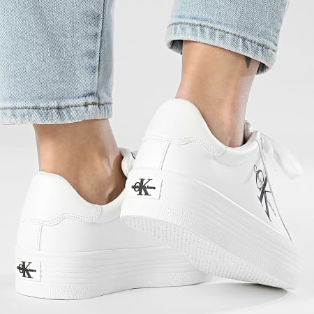 Calvin Klein - Baskets Femme Vulc Plateform Laceup Low Leather 0847 Bright White