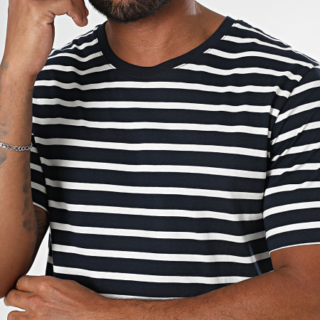 Jack And Jones - Lote de 2 camisetas básicas ecológicas azul marino blanco