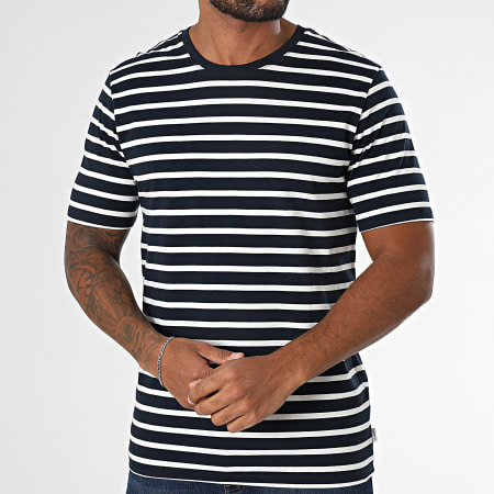 Jack And Jones - Lote de 2 camisetas básicas ecológicas azul marino blanco
