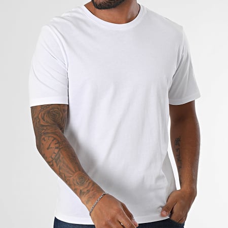Jack And Jones - Lote de 2 camisetas básicas ecológicas azul marino blanco