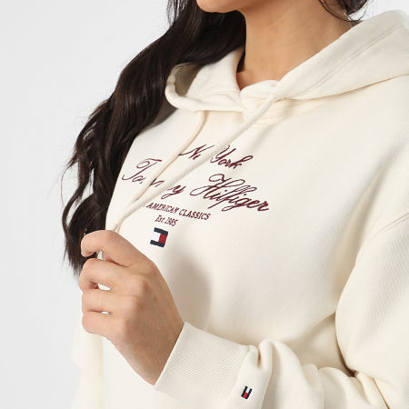 Tommy Hilfiger - Sweat Capuche Femme Modern Script Graphic 3842 Beige