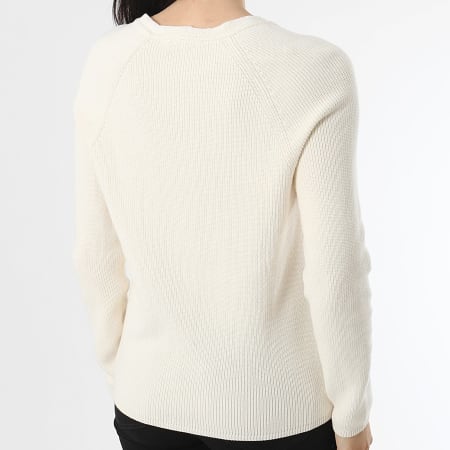 Tommy Hilfiger - Cardi Stitch Jersey de mujer con cuello en V 4452 Beige claro