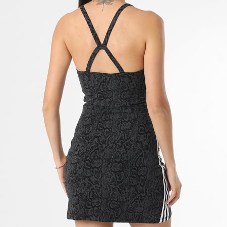 Adidas Originals - Robe Débardeur A Bandes Femme Snakeskin 3 Stripes JN7292 Noir Gris Anthracite Serpent