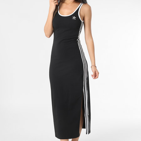 Adidas Originals - Robe Débardeur A Bandes Femme 3 Stripes JD4619 Noir