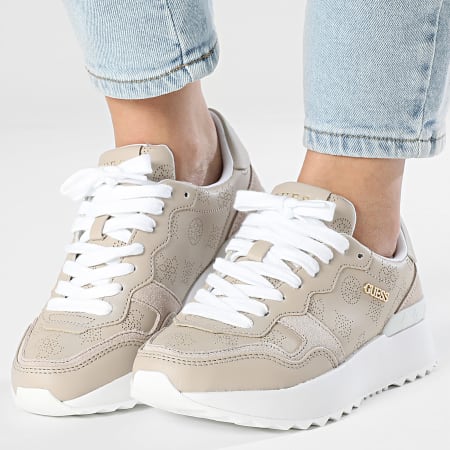 Guess - Baskets Femme FLPVI3LELE12 Beige Doré