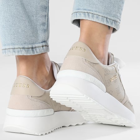 Guess - Baskets Femme FLPVI3LELE12 Beige Doré