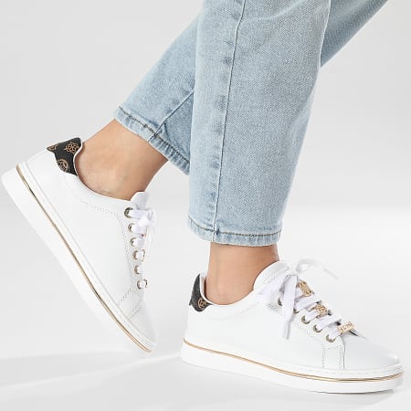 Guess - Baskets Femme FLPSTAELE12 White Doré
