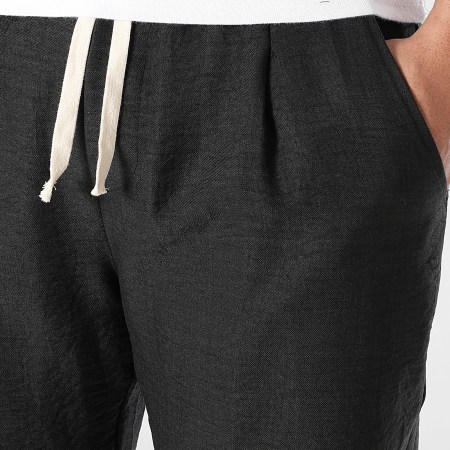 LBO - Pantalon Effet Lin 1722 Noir