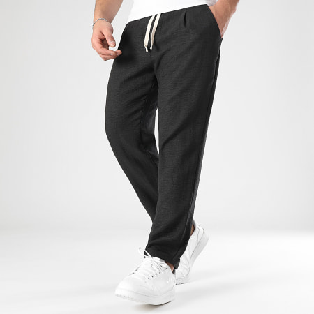LBO - Pantalon Effet Lin 1722 Noir