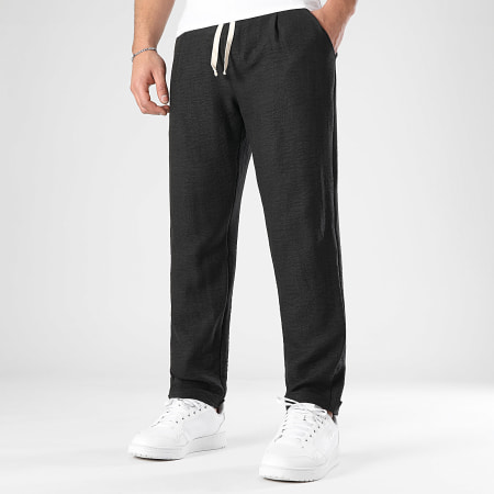 LBO - Pantalon Effet Lin 1722 Noir
