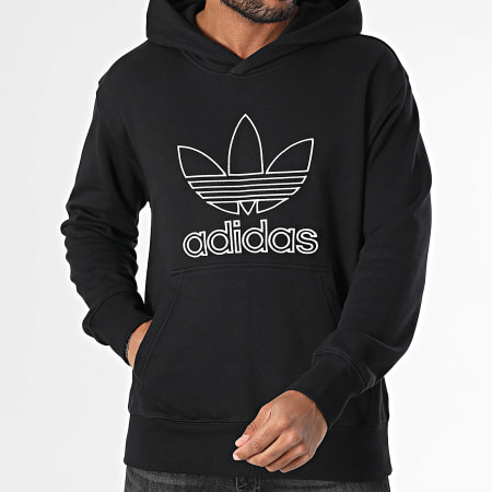 Adidas Originals - Sudadera con capucha Outl Trefoil JP1079 Negro