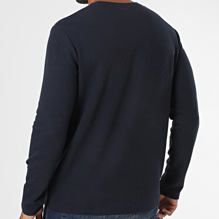 BOSS - Maglietta Waffle a maniche lunghe 50535870 Blu navy
