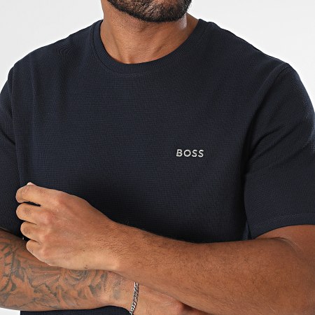 BOSS - Tee Shirt Waffle 50535891 Bleu Marine