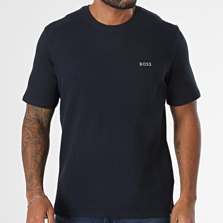BOSS - Tee Shirt Waffle 50535891 Bleu Marine