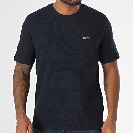 BOSS - Tee Shirt Waffle 50535891 Bleu Marine