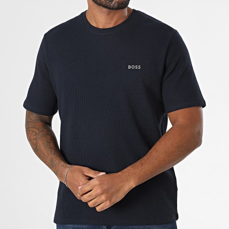 BOSS - Tee Shirt Waffle 50535891 Bleu Marine