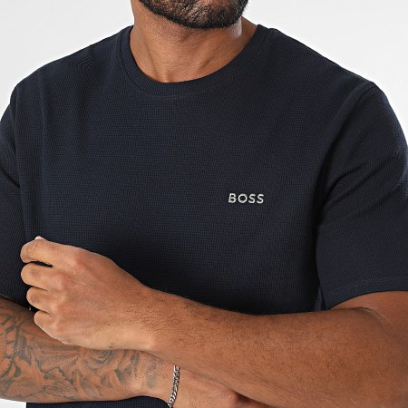 BOSS - Tee Shirt Waffle 50535891 Bleu Marine