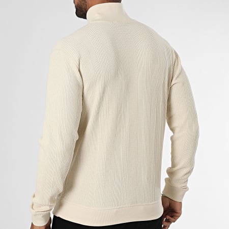 BOSS - Jersey estructurado con cuello de cremallera 50535848 Beige