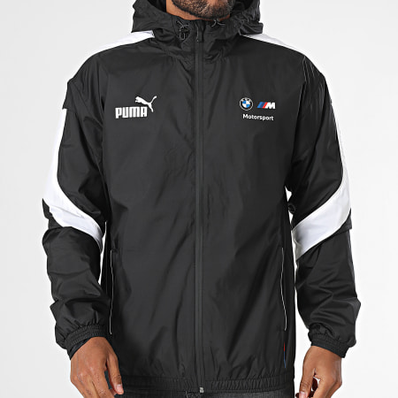 Puma - BMW Motorsport 630611 Chaqueta negra a rayas con capucha y cremallera