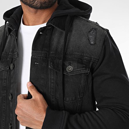 Classic Series - Veste Jean Capuche Funda 185026 Noir