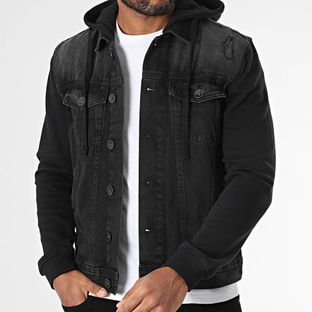 Classic Series - Veste Jean Capuche Funda 185026 Noir