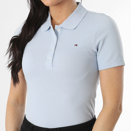 Tommy Hilfiger - Polo Manches Courtes Slim Femme 1985 3225 Bleu Clair