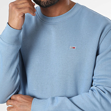 Tommy Jeans - Sweat Crewneck Flag Fleece 0741 Bleu Clair