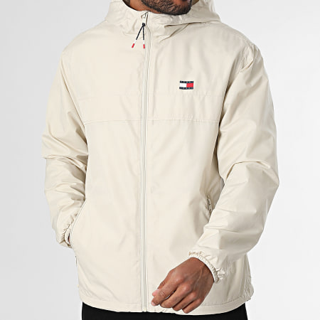 Tommy Jeans - Veste Zippée Capuche Fleece Lined Chicago 1130 Beige