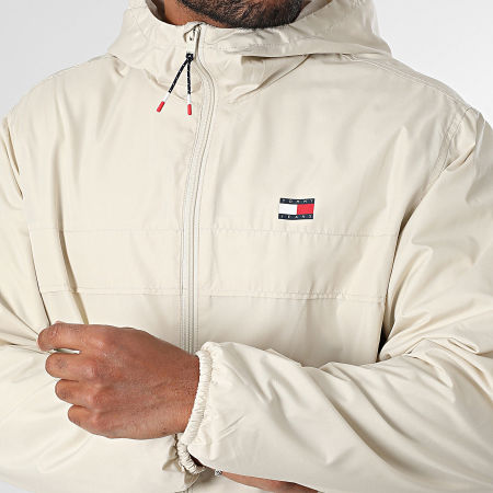 Tommy Jeans - Veste Zippée Capuche Fleece Lined Chicago 1130 Beige