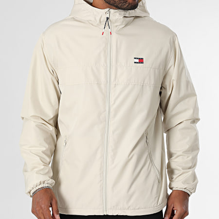 Tommy Jeans - Veste Zippée Capuche Fleece Lined Chicago 1130 Beige