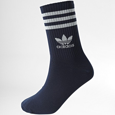 Adidas Originals - Lot De 3 Paires De Chaussettes JI9474 Blanc Bleu Clair Bleu Marine