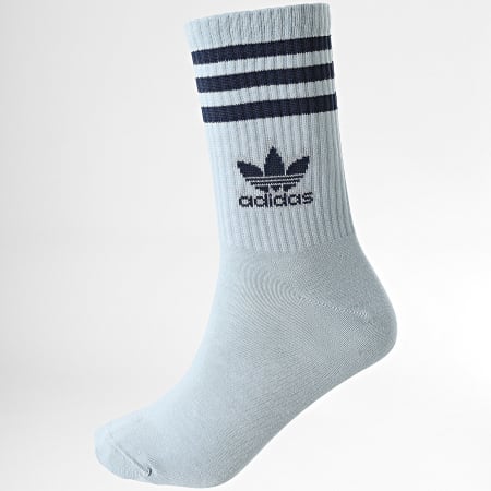 Adidas Originals - Lot De 3 Paires De Chaussettes JI9474 Blanc Bleu Clair Bleu Marine