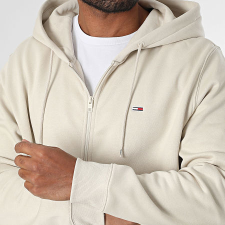 Tommy Jeans - Sweat Zippé Capuche Flag Zip 0743 Beige