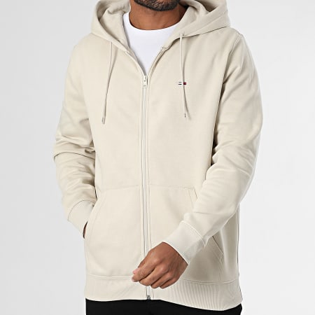 Tommy Jeans - Sweat Zippé Capuche Flag Zip 0743 Beige