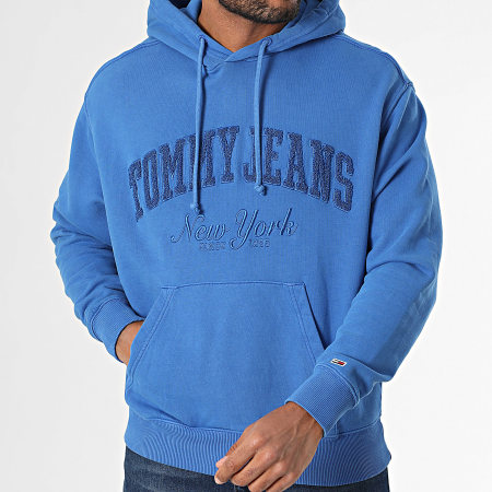 Tommy Jeans - Sweat Capuche Vintage Varsity 0263 Bleu Roi