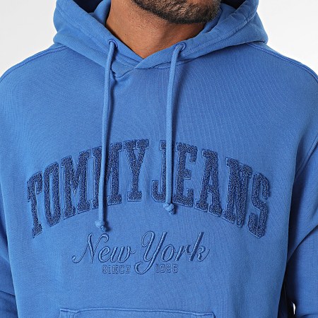 Tommy Jeans - Sweat Capuche Vintage Varsity 0263 Bleu Roi