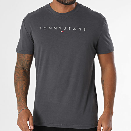 Tommy Jeans - Tee Shirt Linear Logo 0744 Gris Anthracite