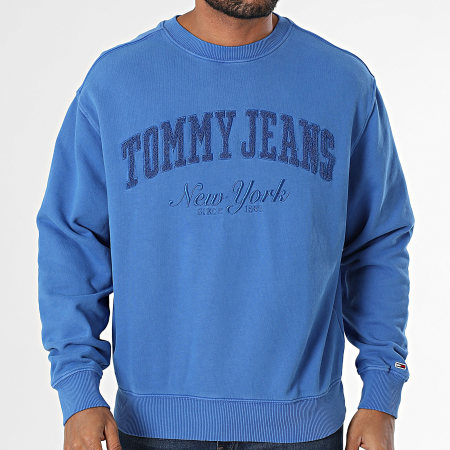 Tommy Jeans - Sweat Crewneck Vintage Varsity 0262 Bleu Roi