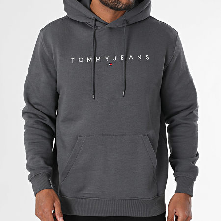 Tommy Jeans - Sweat Capuche Linear Logo 0746 Gris Anthracite