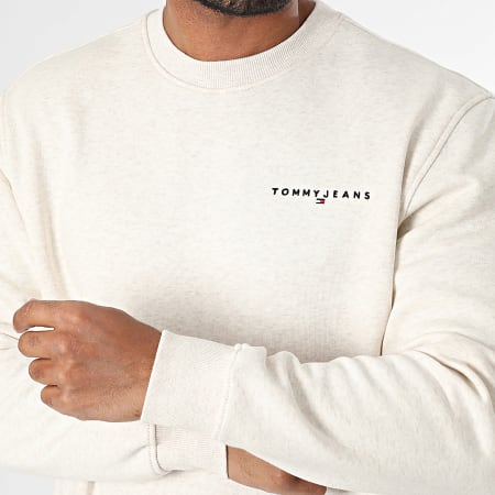 Tommy Jeans - Sweat Crewneck Linear 0249 Beige Chiné