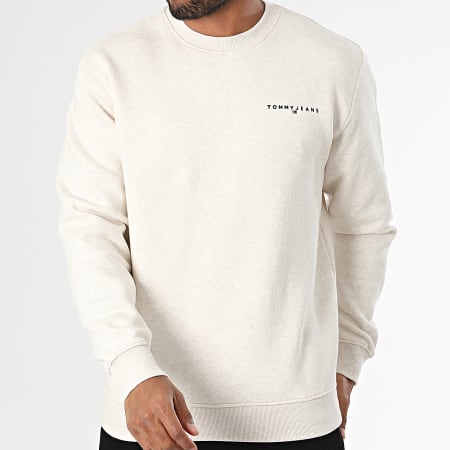 Tommy Jeans - Sweat Crewneck Linear 0249 Beige Chiné