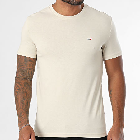 Tommy Jeans - Tee Shirt Slim Jaspe 0363 Beige