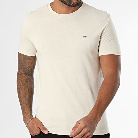 Tommy Jeans - Tee Shirt Slim Jaspe 0363 Beige