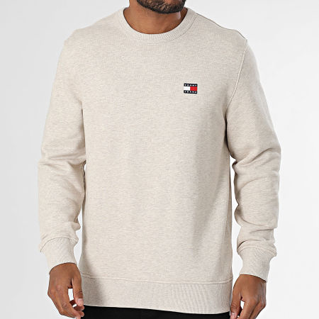 Tommy Jeans - Sweat Crewneck Badge 0660 Beige Chiné