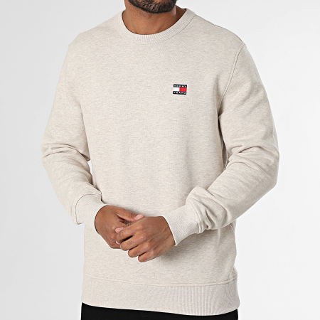 Tommy Jeans - Sweat Crewneck Badge 0660 Beige Chiné