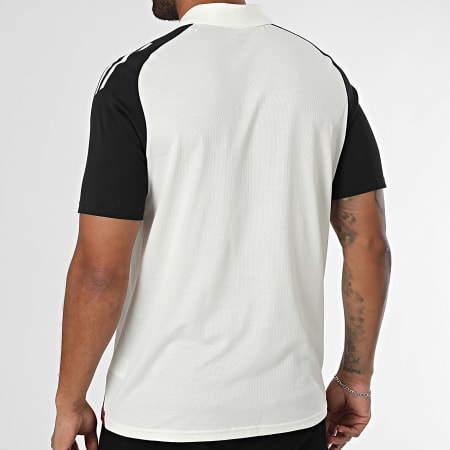 Adidas Sportswear - Polo Manches Courtes A Bandes Manchester United JE3732 Ecru