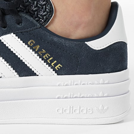 Adidas Originals - Baskets Femme Gazelle Bold J JQ7405 Aurora Ink Footwear White Gold Metallic