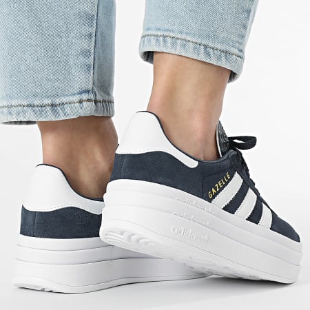 Adidas Originals - Baskets Femme Gazelle Bold J JQ7405 Aurora Ink Footwear White Gold Metallic