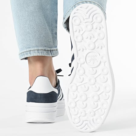 Adidas Originals - Baskets Femme Gazelle Bold J JQ7405 Aurora Ink Footwear White Gold Metallic